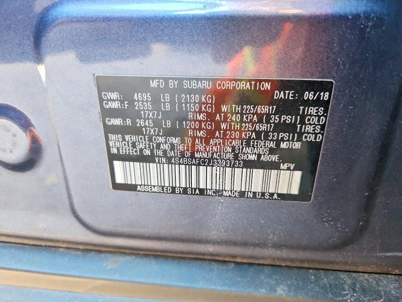 Продажа на аукционе авто 2018 Subaru Outback, vin: 4S4BSAFC2J3393733, номер лота: 70035426