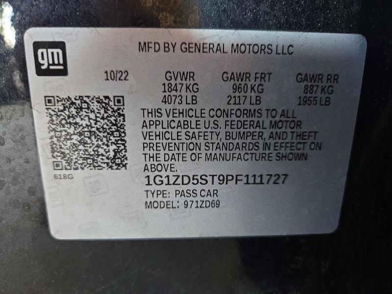 Продажа на аукционе авто 2023 Chevrolet Malibu, vin: 1G1ZD5ST9PF111727, номер лота: 72023306