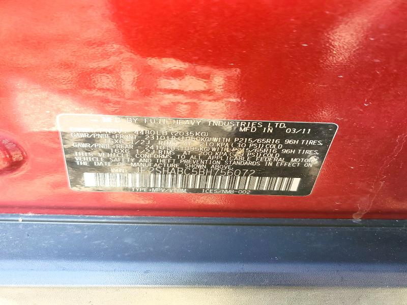 Auction sale of the 2011 Subaru Forester, vin: JF2SHABC5BH756072, lot number: 71239636