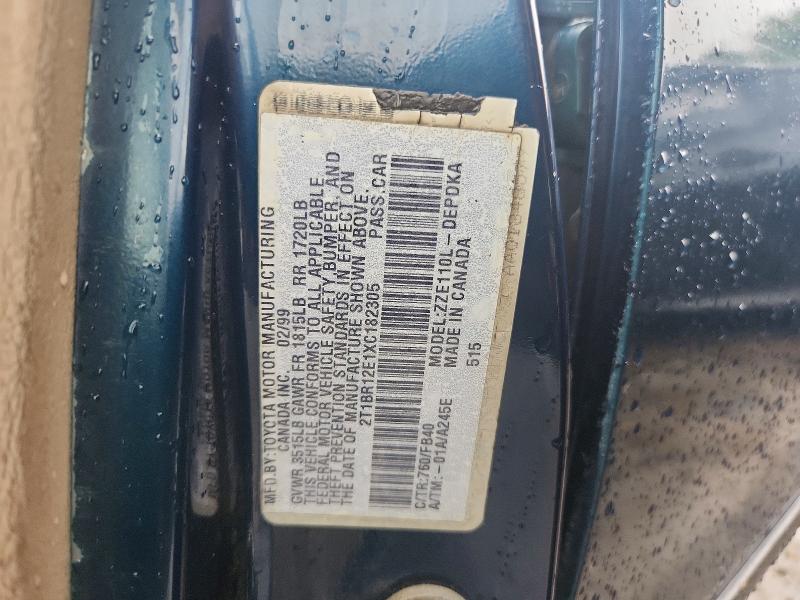 Aukcja sprzedaży 1999 Toyota Corolla, vin: 2T1BR12E1XC182305, numer aukcji: 70124096