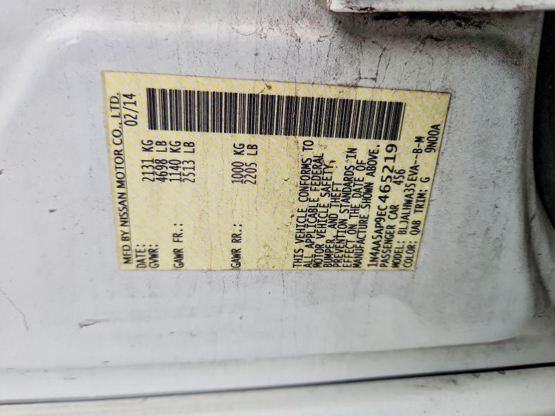 2014 Nissan Maxima მანქანა იყიდება აუქციონზე, vin: 1N4AA5AP9EC465219, აუქციონის ნომერი: 71429406