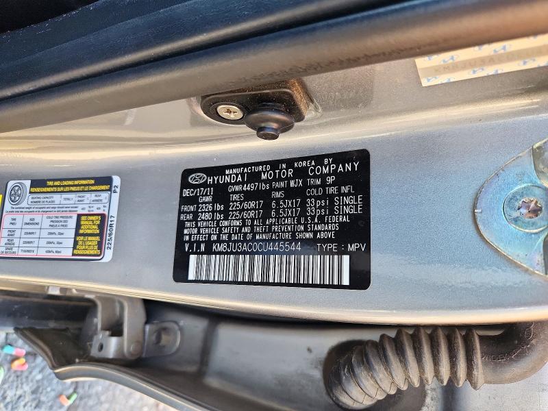 Продажа на аукционе авто 2012 Hyundai Tucson, vin: KM8JU3AC0CU445544, номер лота: 72246496