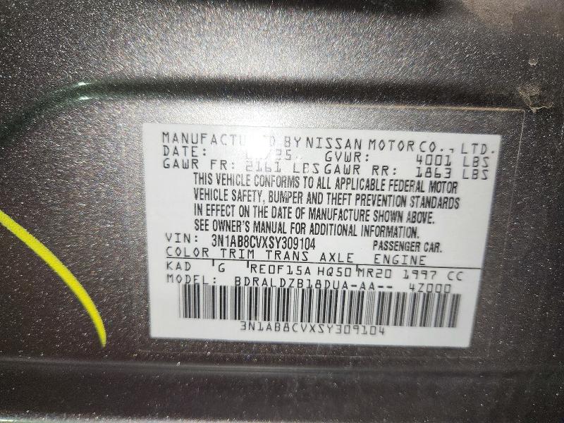 72295106 :رقم المزاد ، 3N1AB8CVXSY309104 vin ، 2025 Nissan Sentra مزاد بيع