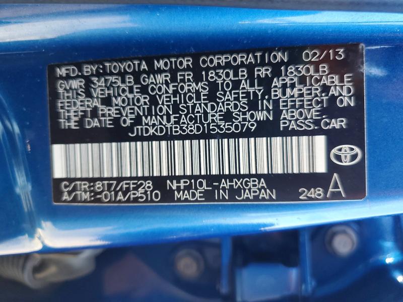 Продаж на аукціоні авто 2013 Toyota Prius C, vin: JTDKDTB38D1535079, номер лоту: 71393766