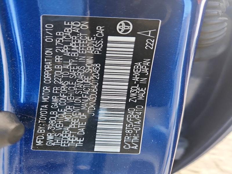 Aukcja sprzedaży 2010 Toyota Prius, vin: JTDKN3DU6A0120458, numer aukcji: 71294826