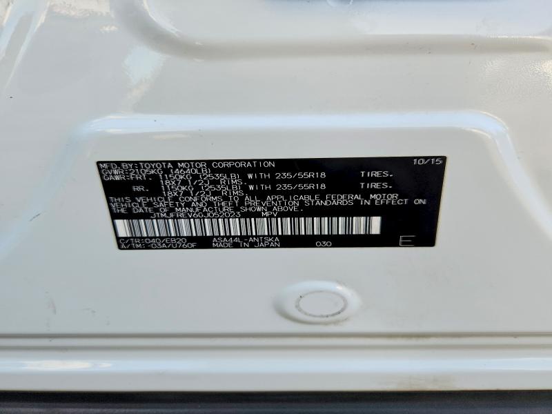 Продажа на аукционе авто 2016 Toyota Rav4, vin: JTMJFREV6GJ052023, номер лота: 70671166