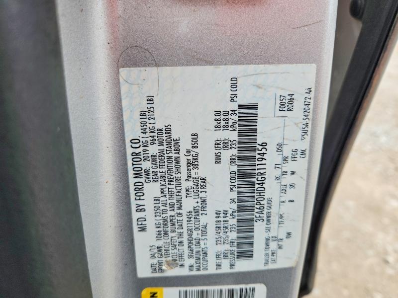 Продажа на аукционе авто 2016 Ford Fusion, vin: 3FA6P0HD4GR119456, номер лота: 71483036