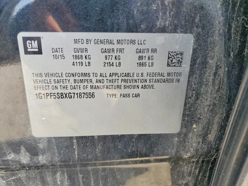 70707246 :رقم المزاد ، 1G1PF5SBXG7187556 vin ، 2016 Chevrolet Cruze Limited مزاد بيع
