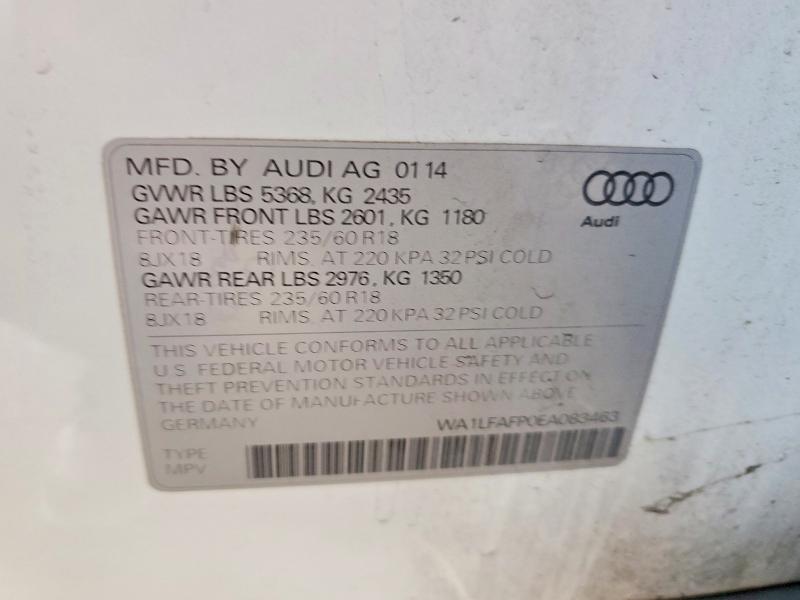 Продаж на аукціоні авто 2014 Audi Q5, vin: WA1LFAFP0EA083463, номер лоту: 71652356