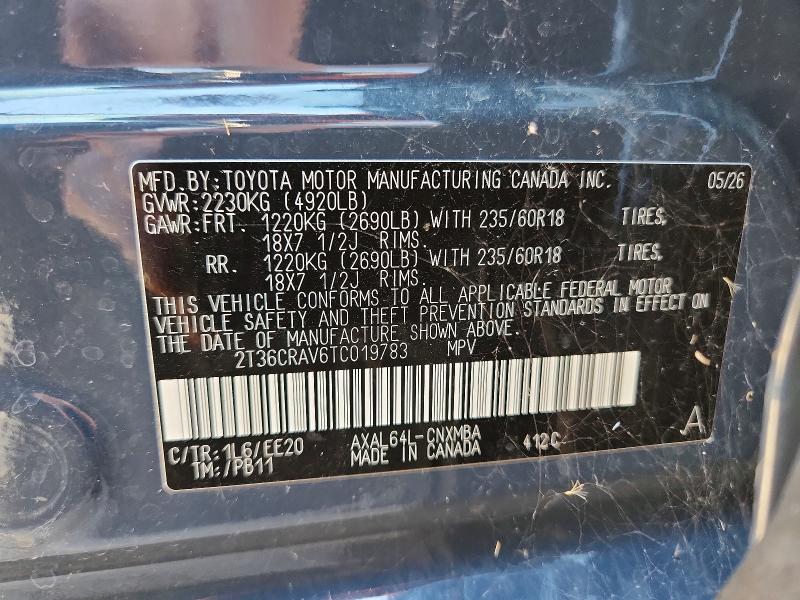 70819266 :رقم المزاد ، 2T36CRAV6TC019783 vin ، 2026 Toyota Rav4 مزاد بيع