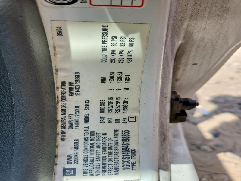 71244946 :رقم المزاد ، 1GCCS146948198855 vin ، 2004 Chevrolet Colorado مزاد بيع