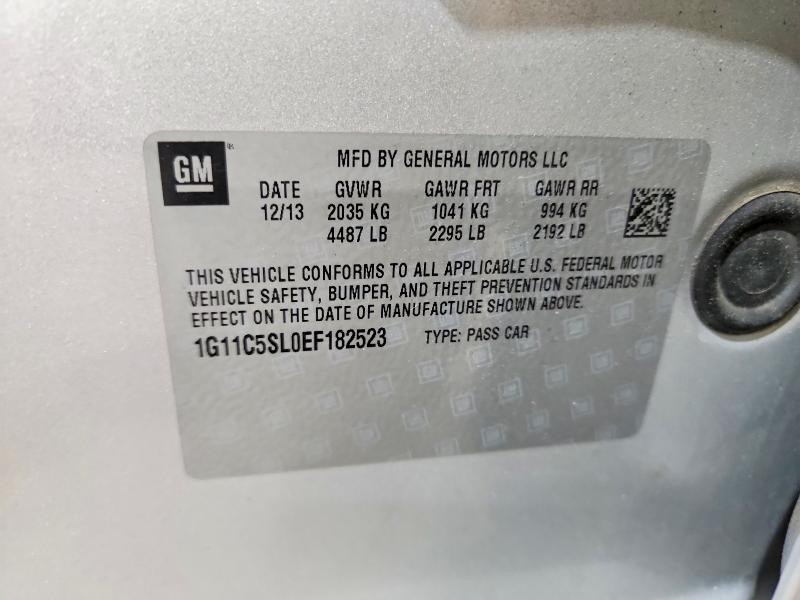Продажа на аукционе авто 2014 Chevrolet Malibu, vin: 1G11C5SL0EF182523, номер лота: 71494306