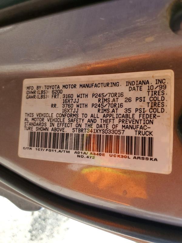 Продажа на аукционе авто 2000 Toyota Tundra, vin: 5TBRT341XYS033057, номер лота: 71504706