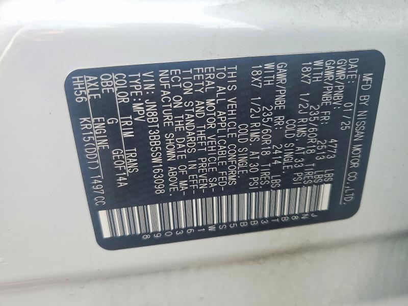 Продаж на аукціоні авто 2025 Nissan Rogue, vin: JN8BT3BB5SW163098, номер лоту: 71662986