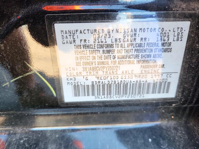 2023 Nissan Sentra მანქანა იყიდება აუქციონზე, vin: 3N1AB8CV2PY250721, აუქციონის ნომერი: 72094556