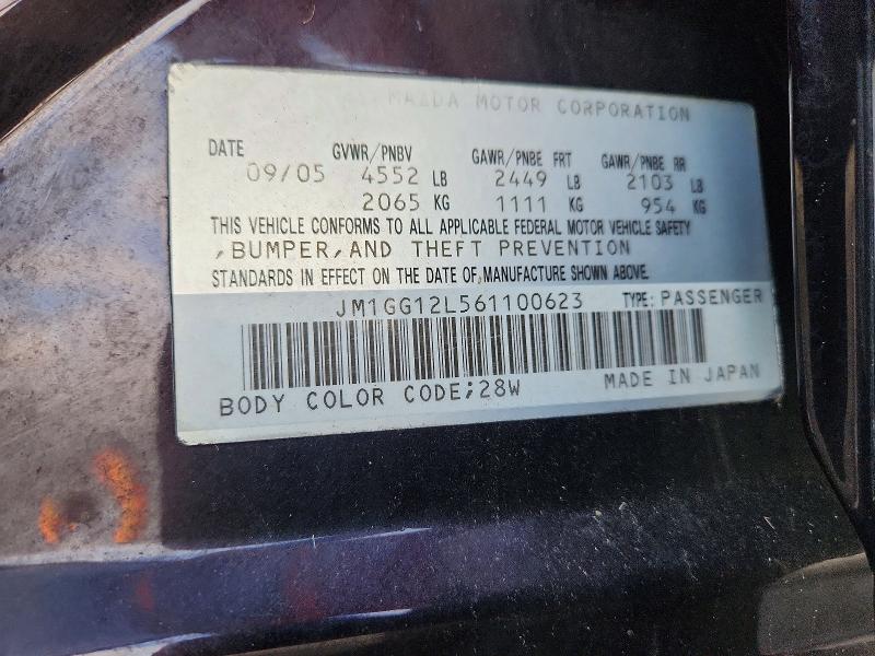 Продажа на аукционе авто 2006 Mazda Speed, vin: JM1GG12L561100623, номер лота: 72684736