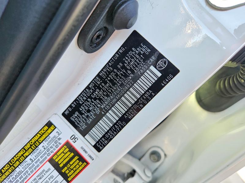 Aukcja sprzedaży 2019 Toyota Camry, vin: 4T1B31HKXKU008822, numer aukcji: 72001176