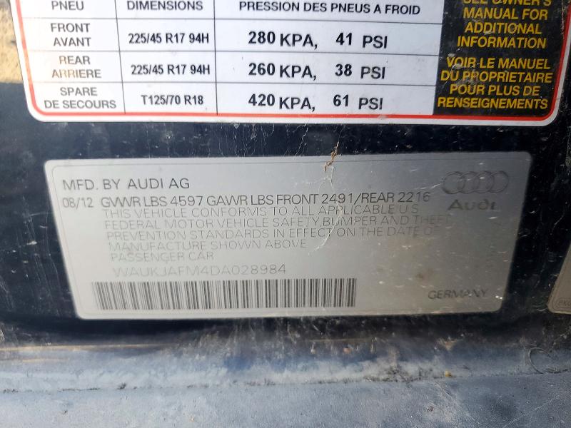 Продажа на аукционе авто 2013 Audi A3, vin: WAUKJAFM4DA028984, номер лота: 71680116