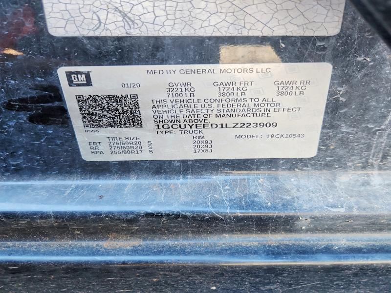 71627436 :رقم المزاد ، 1GCUYEED1LZ223909 vin ، 2020 Chevrolet Silverado مزاد بيع