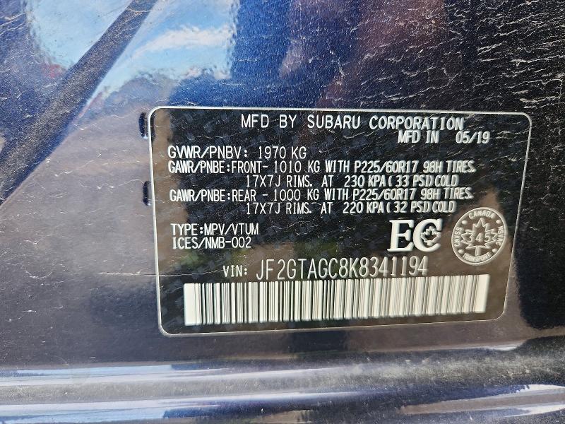 Продажа на аукционе авто 2019 Subaru Crosstrek, vin: JF2GTAGC8K8341194, номер лота: 71248736