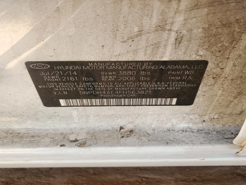 72198776 :رقم المزاد ، 5NPDH4AE4FH563821 vin ، 2015 Hyundai Elantra مزاد بيع