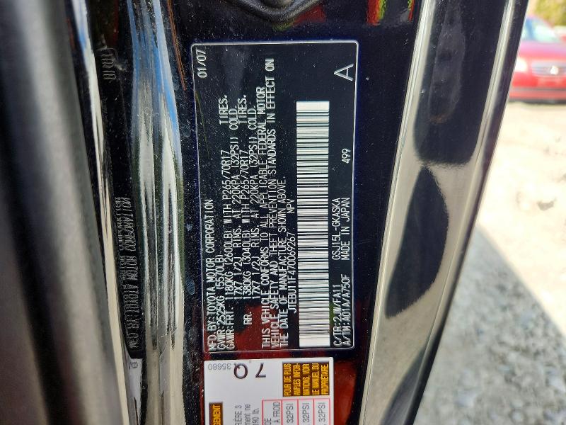 72442906 :رقم المزاد ، JTEBU11F470069267 vin ، 2007 Toyota Fj Cruiser مزاد بيع