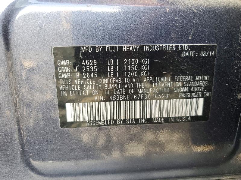2015 Subaru Legacy მანქანა იყიდება აუქციონზე, vin: 4S3BNEL67F3016520, აუქციონის ნომერი: 71911176