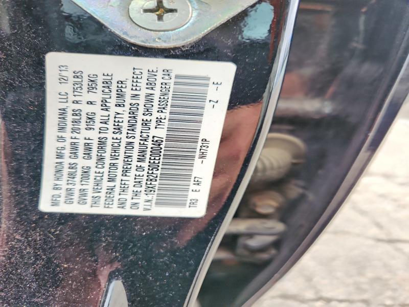 70764706 :رقم المزاد ، 19XFB2F50EE000467 vin ، 2014 Honda Civic مزاد بيع