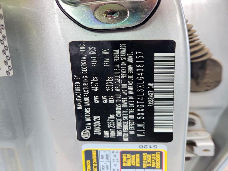71182426 :رقم المزاد ، 5XXGT4L3XLG438157 vin ، 2020 Kia Optima مزاد بيع