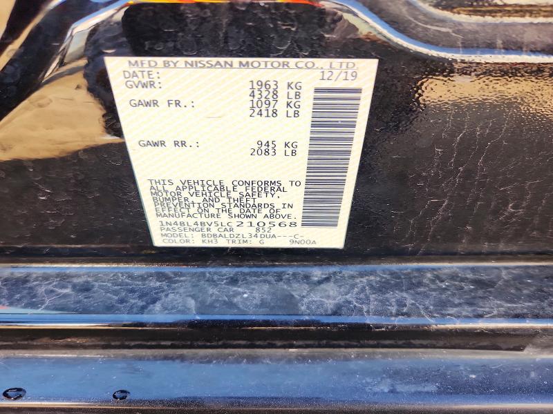 2020 Nissan Altima მანქანა იყიდება აუქციონზე, vin: 1N4BL4BV5LC210568, აუქციონის ნომერი: 72151606