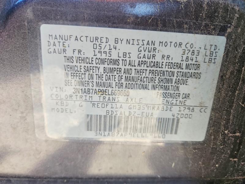 Продажа на аукционе авто 2014 Nissan Sentra, vin: 3N1AB7AP9EL669660, номер лота: 71368396