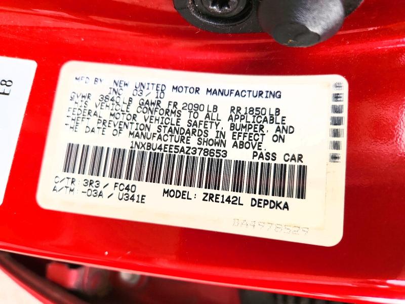 2010 Toyota Corolla მანქანა იყიდება აუქციონზე, vin: 1NXBU4EE5AZ378653, აუქციონის ნომერი: 71248476