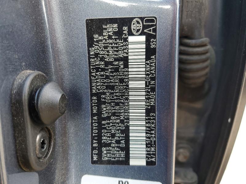 70784926 :رقم المزاد ، 2T1BURHE3HC758689 vin ، 2017 Toyota Corolla مزاد بيع