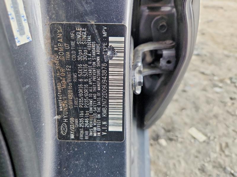 2009 Hyundai Tucson მანქანა იყიდება აუქციონზე, vin: KM8JN72D09U943876, აუქციონის ნომერი: 71889316