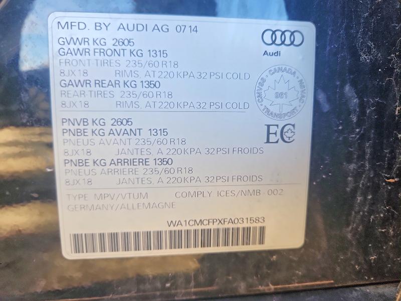 Продажа на аукционе авто 2015 Audi Q5, vin: WA1CMCFPXFA031583, номер лота: 71683586