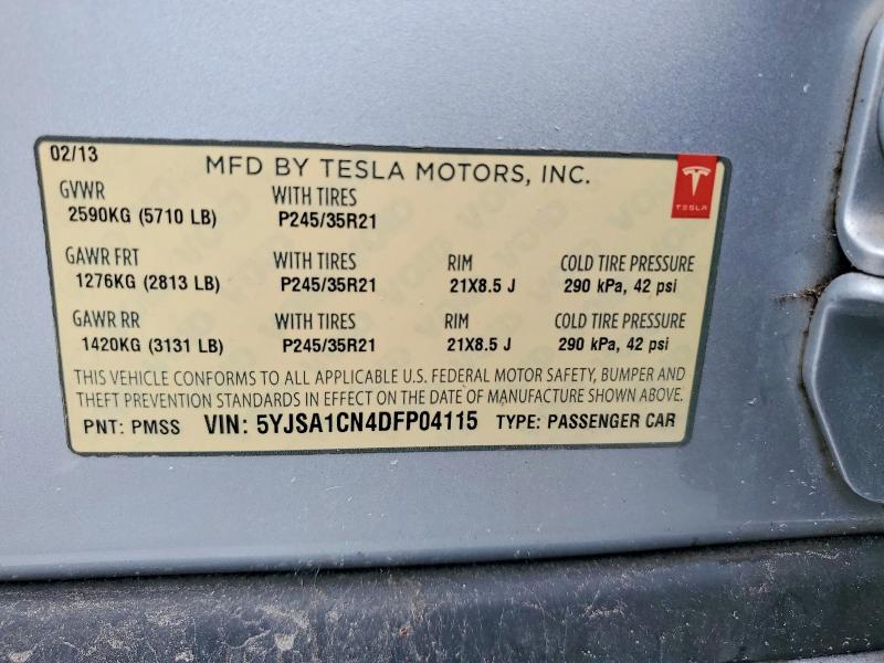 Aukcja sprzedaży 2013 Tesla Model S, vin: 5YJSA1CN4DFP04115, numer aukcji: 71592066