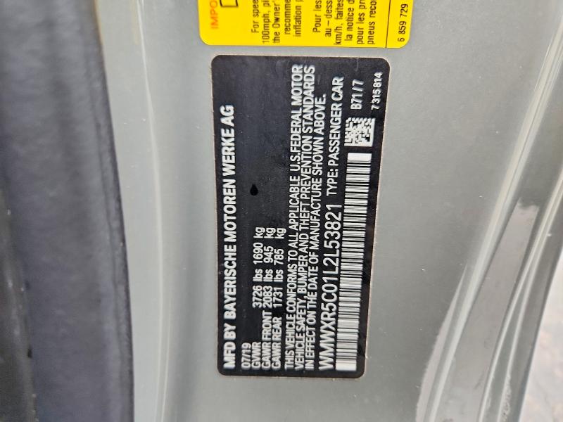 2020 Mini Cooper მანქანა იყიდება აუქციონზე, vin: WMWXR5C01L2L53821, აუქციონის ნომერი: 71065656