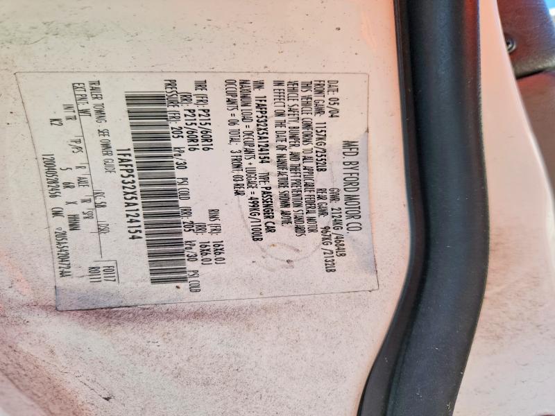 2005 Ford Taurus მანქანა იყიდება აუქციონზე, vin: 1FAFP532X5A124154, აუქციონის ნომერი: 71265786