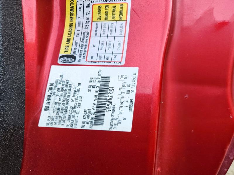 72442436 :رقم المزاد ، 1ZVBP8AN1A5123224 vin ، 2010 Ford Mustang مزاد بيع