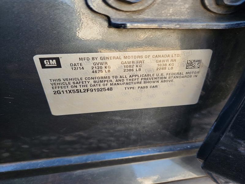 2015 Chevrolet Impala მანქანა იყიდება აუქციონზე, vin: 2G11X5SL2F9192548, აუქციონის ნომერი: 71416476