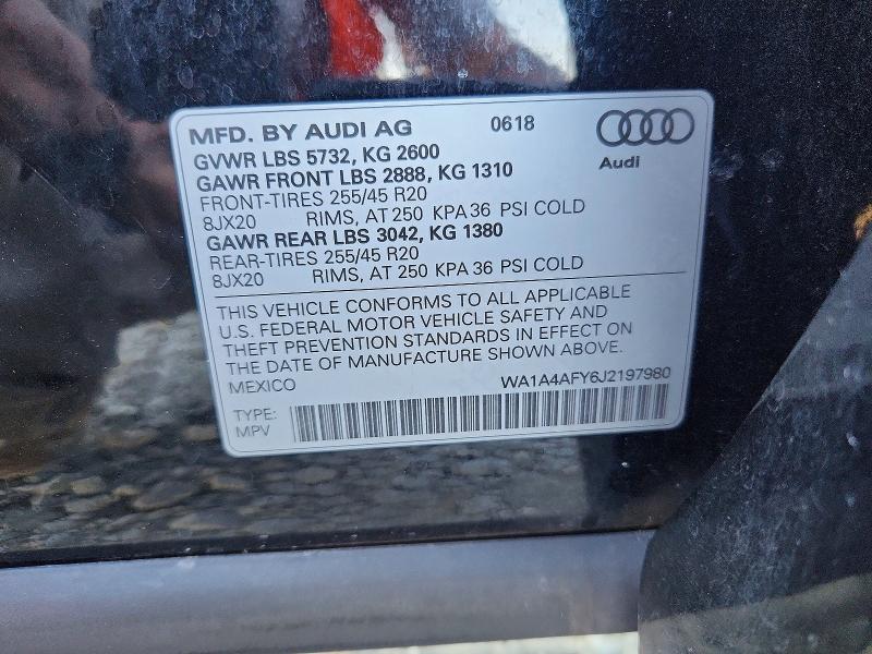 71409116 :رقم المزاد ، WA1A4AFY6J2197980 vin ، 2018 Audi Sq5 مزاد بيع