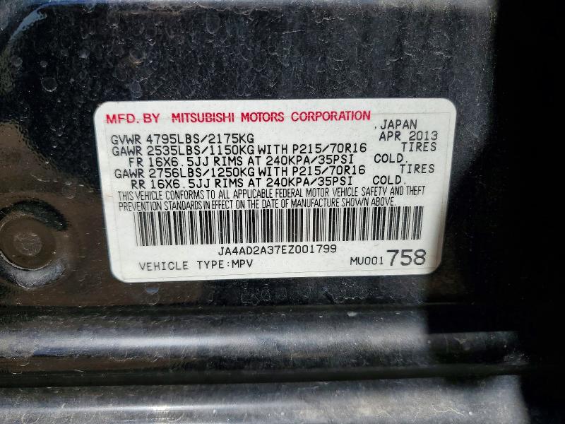 71674606 :رقم المزاد ، JA4AD2A37EZ001799 vin ، 2014 Mitsubishi Outlander مزاد بيع