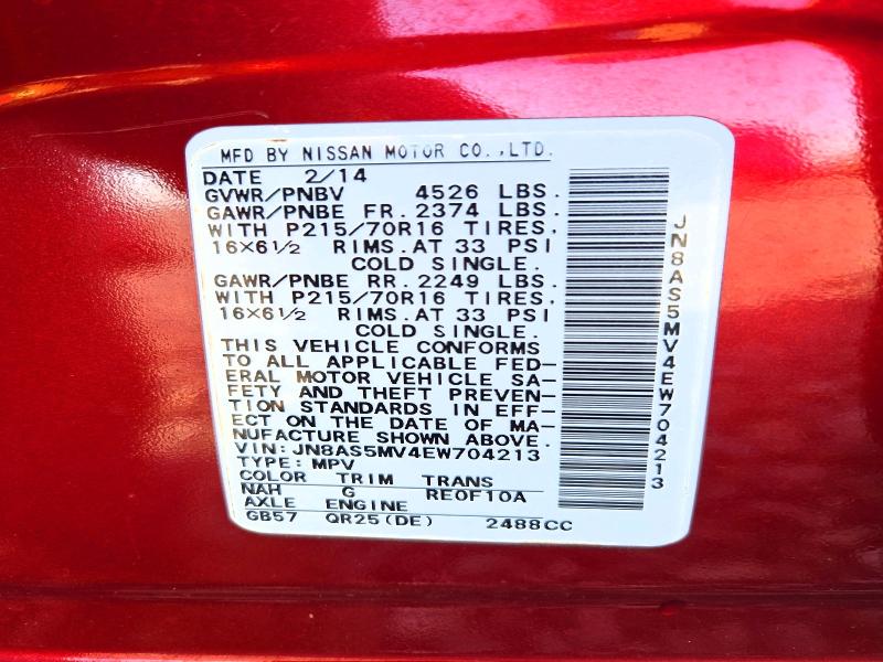 Продаж на аукціоні авто 2014 Nissan Rogue Select, vin: JN8AS5MV4EW704213, номер лоту: 71286456