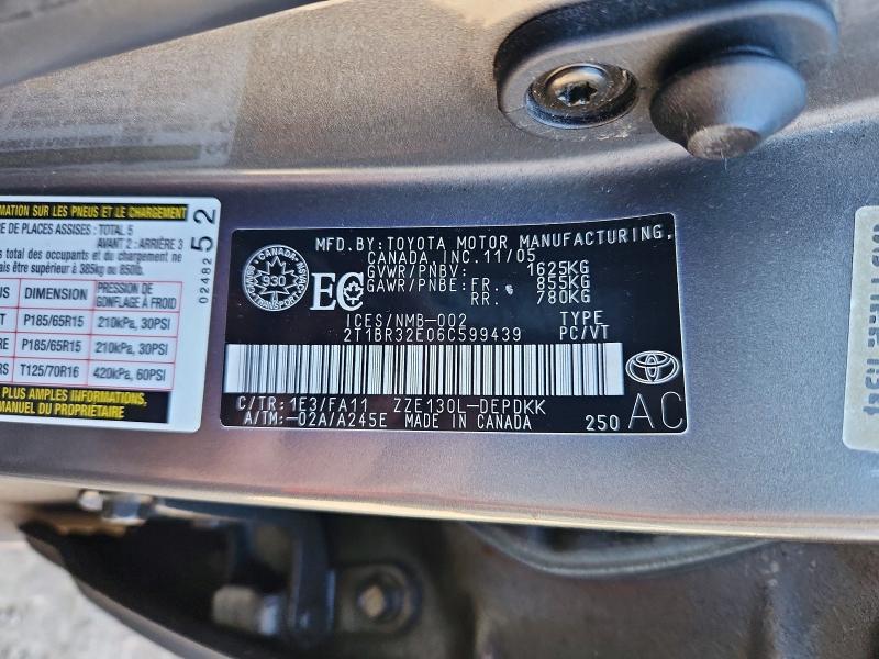 Продажа на аукционе авто 2006 Toyota Corolla, vin: 2T1BR32E06C599439, номер лота: 71185016