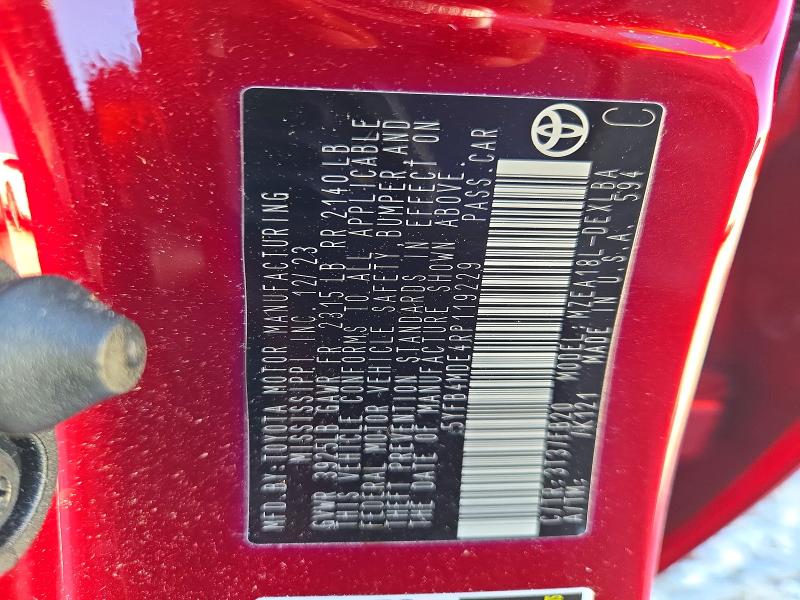 71543226 :رقم المزاد ، 5YFB4MDE4RP119229 vin ، 2024 Toyota Corolla مزاد بيع