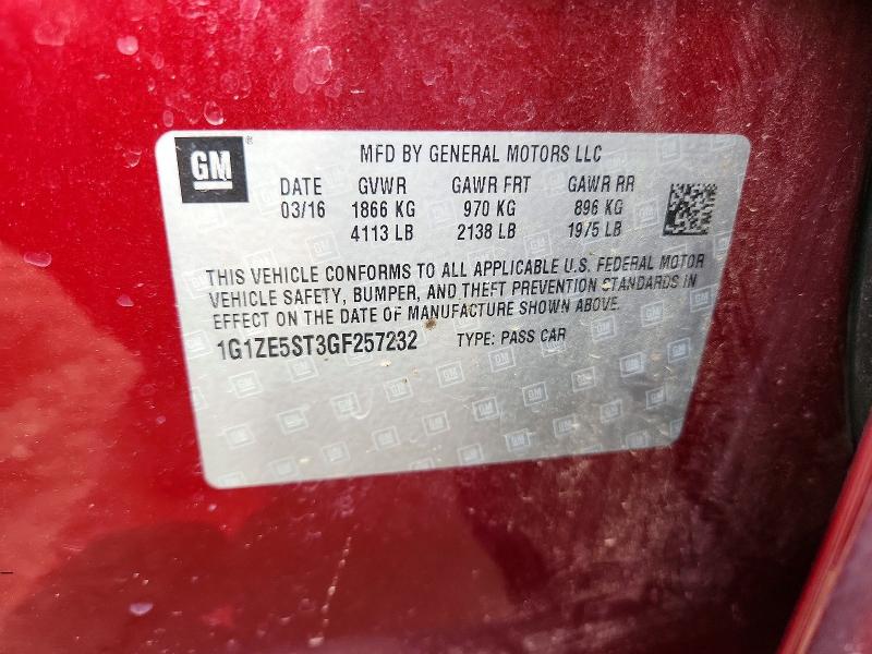 73152046 :رقم المزاد ، 1G1ZE5ST3GF257232 vin ، 2016 Chevrolet Malibu مزاد بيع