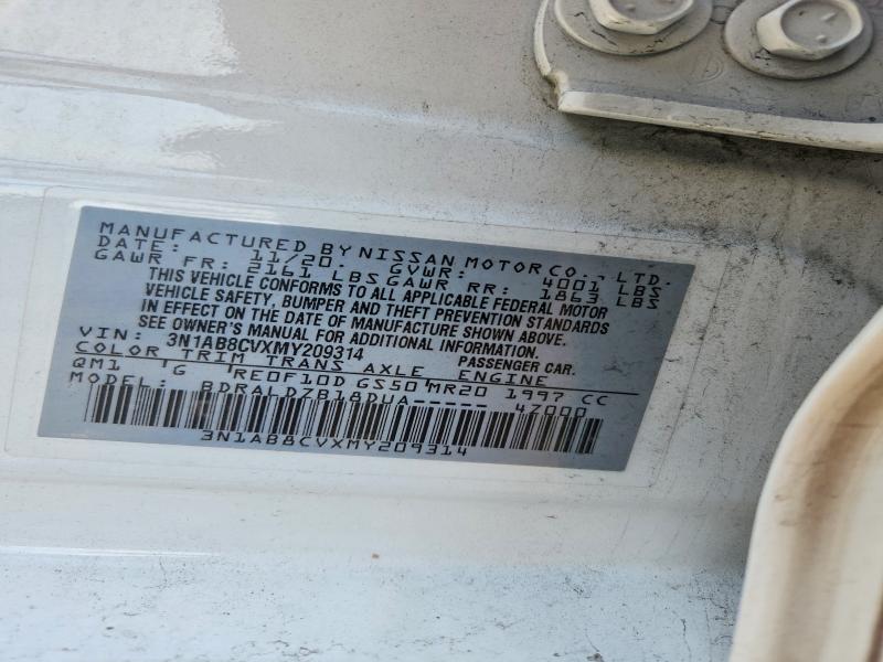 2021 Nissan Sentra მანქანა იყიდება აუქციონზე, vin: 3N1AB8CVXMY209314, აუქციონის ნომერი: 71460116