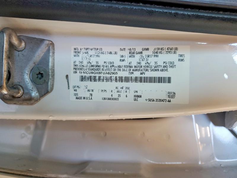 2014 Ford Escape მანქანა იყიდება აუქციონზე, vin: 1FMCU9GX8EUA82905, აუქციონის ნომერი: 71260676
