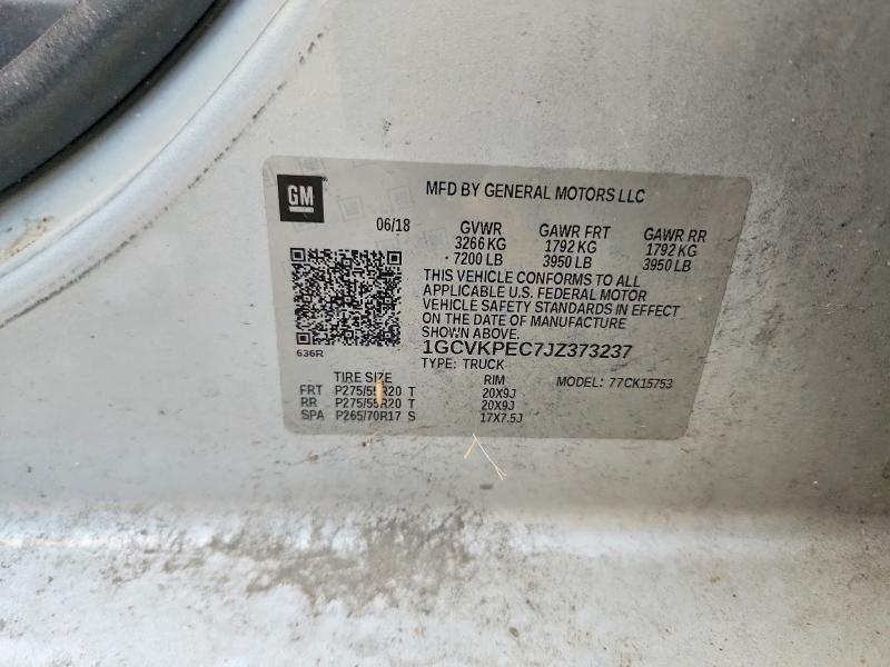 71388146 :رقم المزاد ، 1GCVKPEC7JZ373237 vin ، 2018 Chevrolet Silverado مزاد بيع