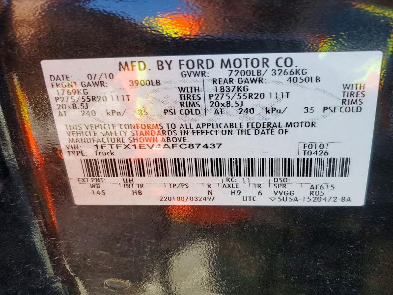 Продажа на аукционе авто 2010 Ford F150, vin: 1FTFX1EV4AFC87437, номер лота: 73937326